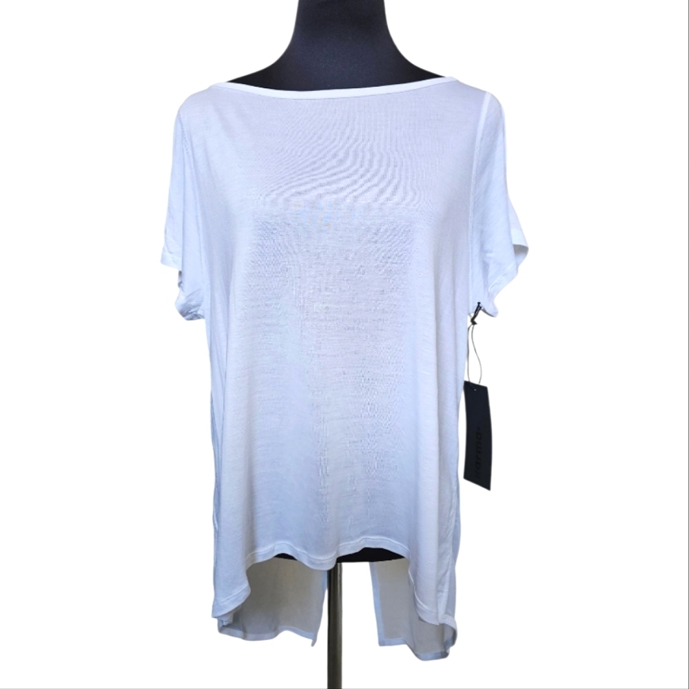 KARMA White Malala Short Sleeve Crew Neck T Shirt Size Medium NWT